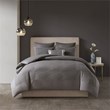 N Natori Hanae 3-Piece Polyester Yarn Dyed Pieced Comforter Set in Gray