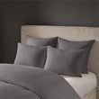 N Natori Hanae 3-Piece Polyester Yarn Dyed Pieced Comforter Set in Gray