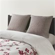 N Natori Modern 100 Percent Cotton Euro Sham with Embroidery in Gray