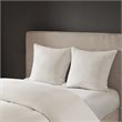 N Natori Modern 100 Percent Polyester Yarn Dyed Pieced Euro Sham in White