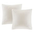 N Natori Modern 100 Percent Polyester Yarn Dyed Pieced Euro Sham in White