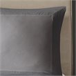 N Natori Modern Polyester Cotton Blend Yarn Dyed Pieced Euro Sham in Gray