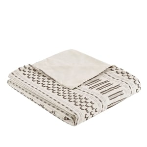 INK+IVY Rhea Mid-Century Cotton Clipped Jacquard Duvet Cover Mini Set in Ivory
