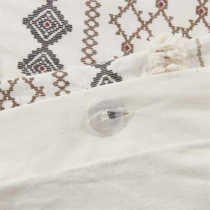 INK+IVY Imani Mid-Century Cotton Printed Full/Queen Duvet Cover Mini Set - Ivory