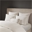 N Natori Oblong Modern Cotton Quilted Embroidered Decorative Pillow in White