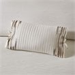 N Natori Oblong Modern Cotton Quilted Embroidered Decorative Pillow in White
