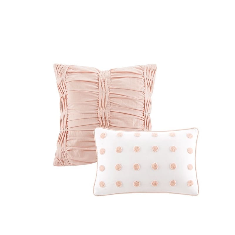 Urban Habitat Brooklyn 7-Piece Farmhouse Cotton Jacquard Comforter Set in Pink