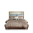 Madison Park Aubrey 12-Piece Polyester Jacquard Comforter Set in Brown