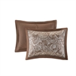 Madison Park Aubrey 12-Piece Polyester Jacquard Comforter Set in Brown