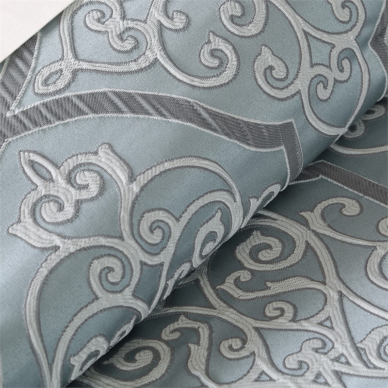 Madison Park Lavine 12-Piece Contemporary Fabric Comforter Set in Blue