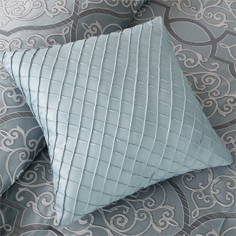 Madison Park Lavine 12-Piece Contemporary Fabric Comforter Set in Blue