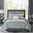 Madison Park Lavine 12-Piece Contemporary Fabric Comforter Set in Blue