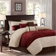 Madison Park Palmer 7-Piece Polyester Microsuede Comforter Set in Red