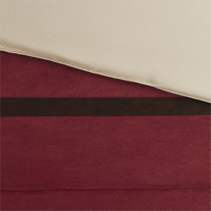 Madison Park Palmer 7-Piece Polyester Microsuede Comforter Set in Red