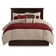 Madison Park Palmer 7-Piece Polyester Microsuede Comforter Set in Red