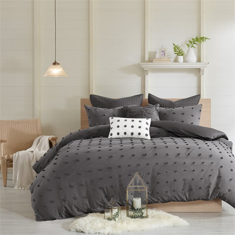 Urban Habitat Brooklyn 5-Piece Cotton Jacquard Comforter Set in Charcoal
