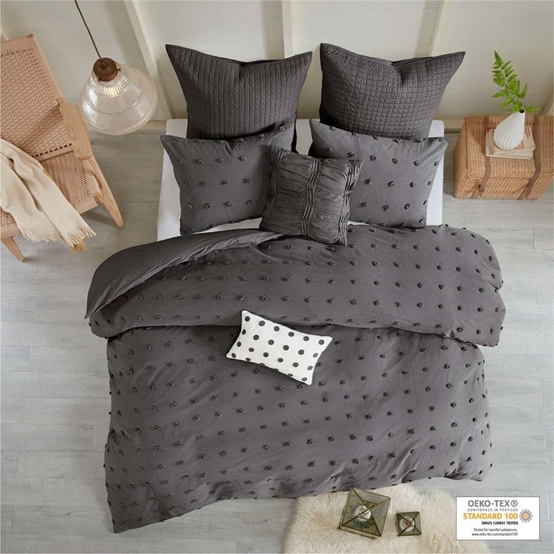 Urban Habitat Brooklyn 5-Piece Cotton Jacquard Comforter Set in Charcoal