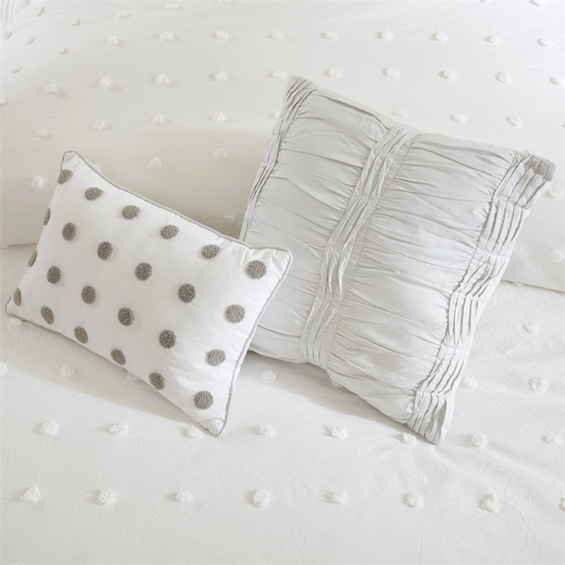 Urban Habitat Brooklyn 5-Piece Farmhouse Cotton Jacquard Duvet Cover Set - Ivory