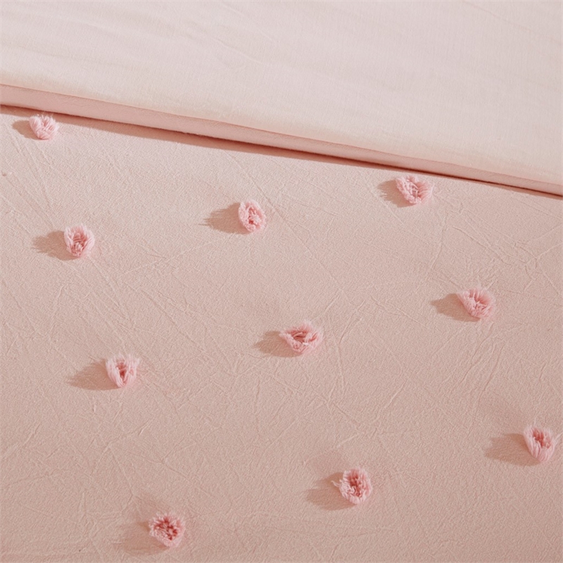 Urban Habitat Brooklyn 5-Piece Farmhouse Cotton Jacquard Duvet Cover Set in Pink