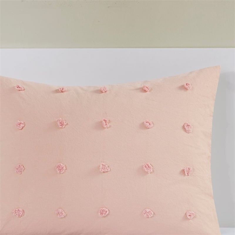Urban Habitat Brooklyn 5-Piece Farmhouse Cotton Jacquard Duvet Cover Set in Pink