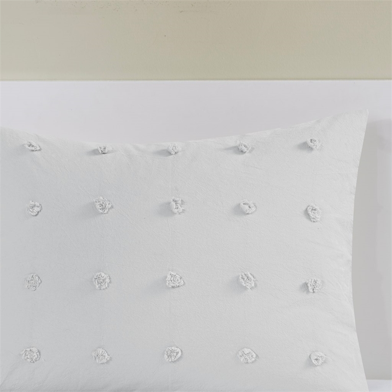 Urban Habitat Brooklyn 5-Piece Farmhouse Cotton Jacquard Duvet Cover Set in Gray