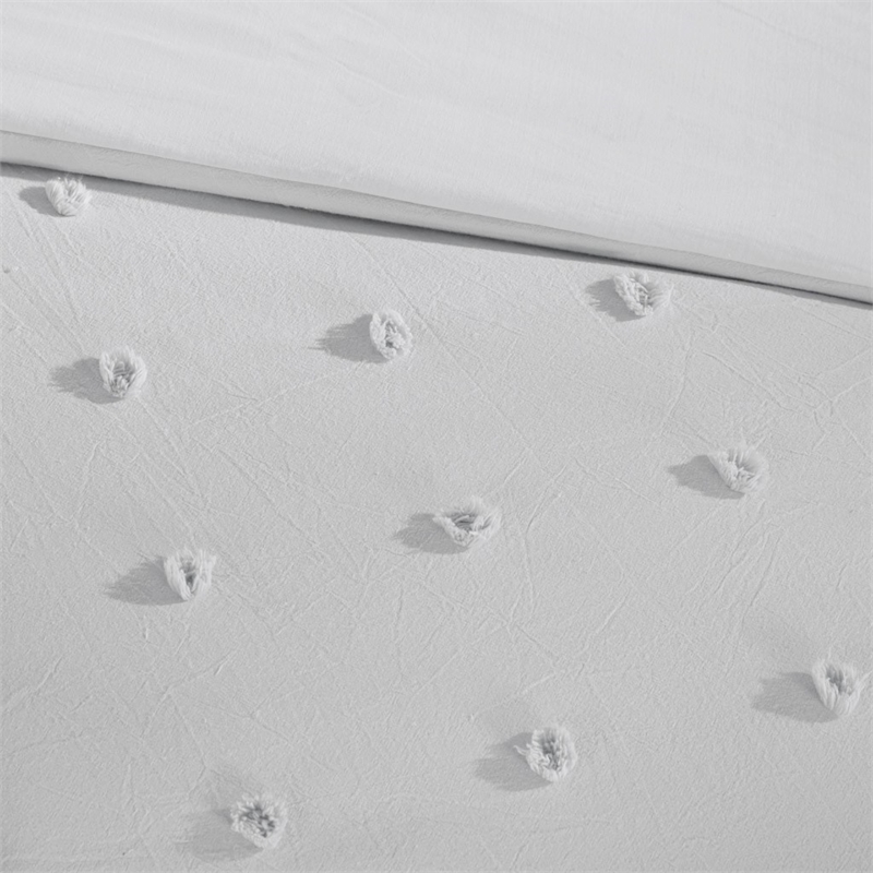 Urban Habitat Brooklyn 5-Piece Farmhouse Cotton Jacquard Duvet Cover Set in Gray