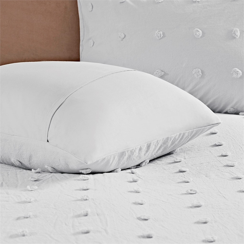 Urban Habitat Brooklyn 5-Piece Farmhouse Cotton Jacquard Duvet Cover Set in Gray