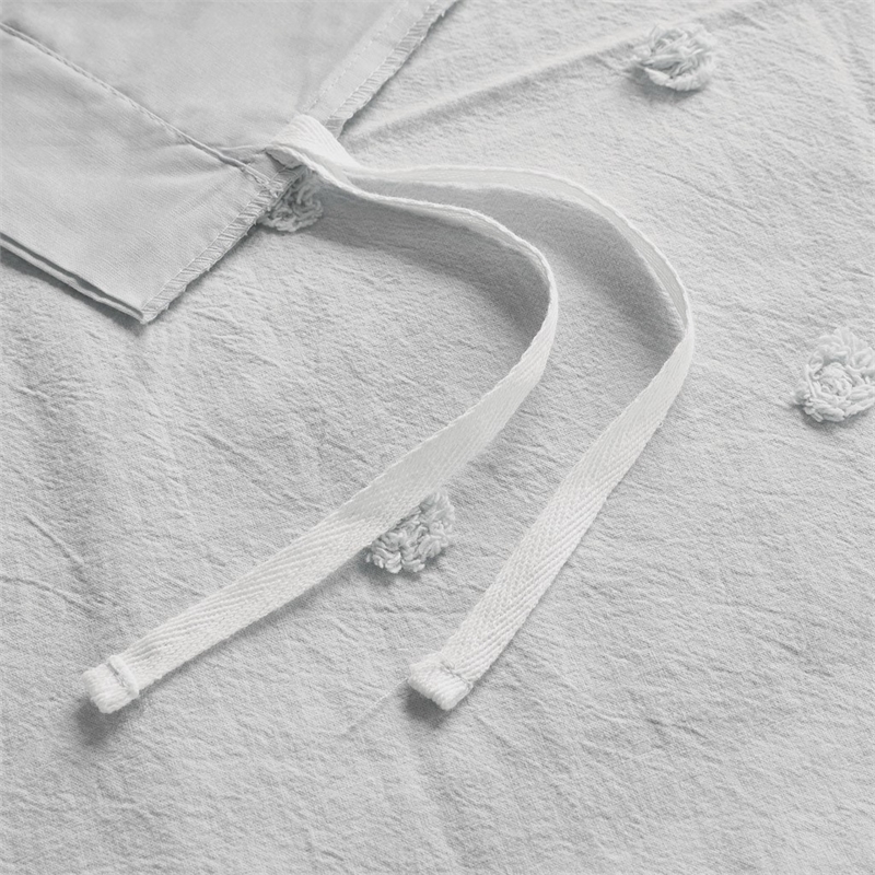 Urban Habitat Brooklyn 5-Piece Farmhouse Cotton Jacquard Duvet Cover Set in Gray