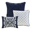 Madison Park Vienna 7-Piece Transitional Cotton Printed Comforter Set in Blue