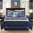 Madison Park Genevieve 7-Piece Polyester Polyoni Comforter Set in Navy