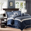 Madison Park Genevieve 7-Piece Polyester Polyoni Comforter Set in Navy