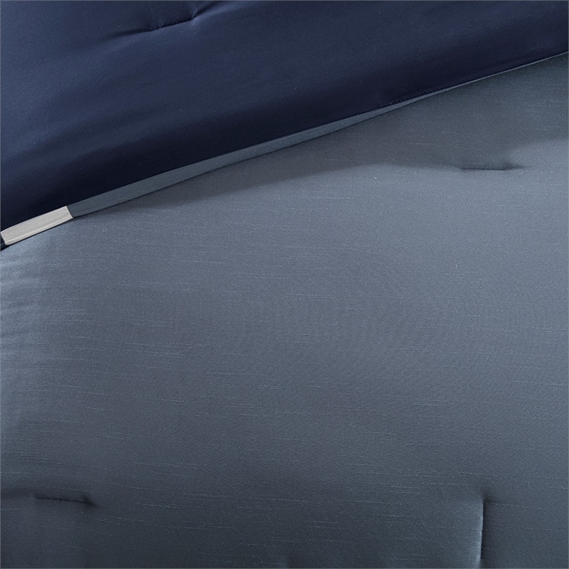 Madison Park Genevieve 7-Piece Polyester Polyoni Comforter Set in Navy