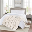 Beautyrest Polyester Knitted Micro Fleece Solid Textured Heated Blanket in Ivory