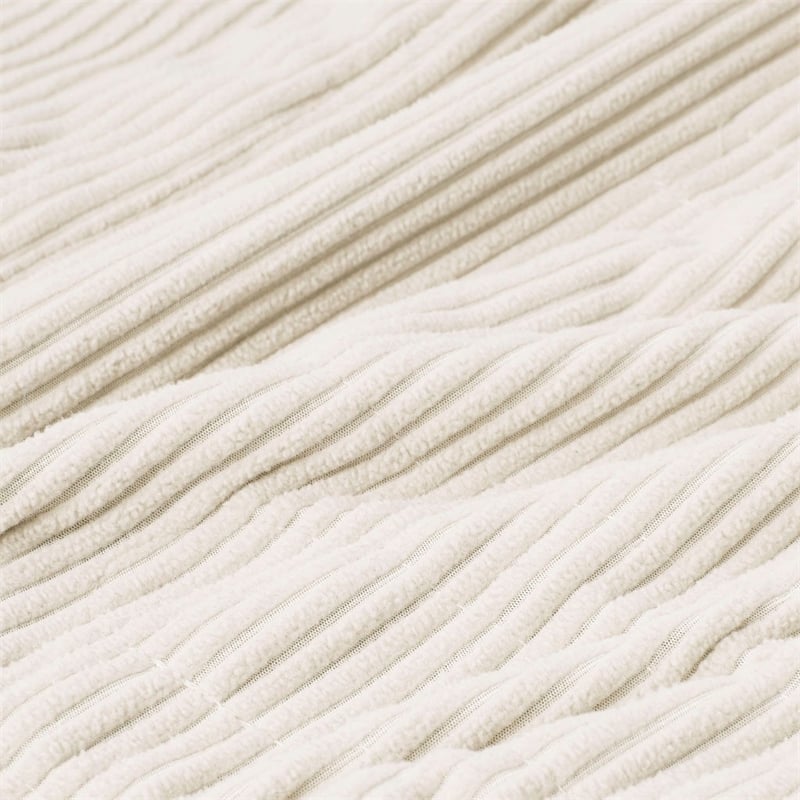 Beautyrest Polyester Knitted Micro Fleece Solid Textured Heated Blanket in Ivory