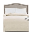 Beautyrest Polyester Knitted Micro Fleece Solid Textured Heated Blanket in Ivory
