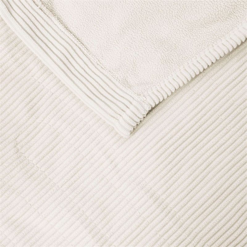 Beautyrest Polyester Knitted Micro Fleece Solid Textured Heated Blanket in Ivory