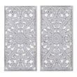 Madison Park Wood Botanical Panel Carved Wall Decor in White (Set of 2)