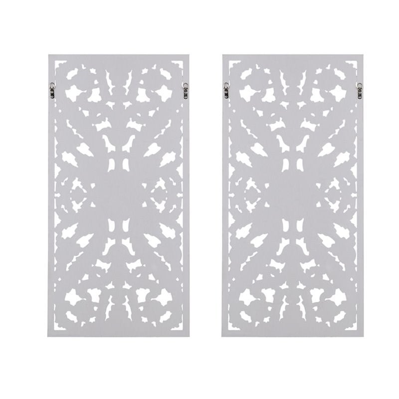 Madison Park Wood Botanical Panel Carved Wall Decor in White (Set of 2)