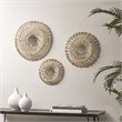 Madison Park 3-Piece Metal Ella Corn Husk Wrapped Metal Wall Decor in Gold