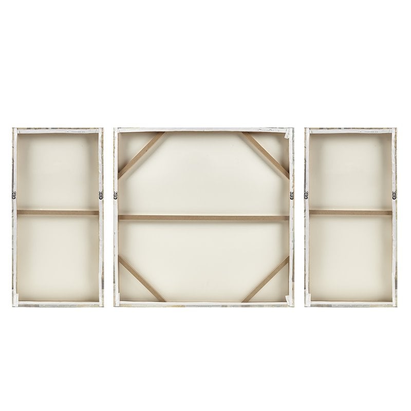 Madison Park 3-Piece Transitional Wood Canvas Set in Multi-Color