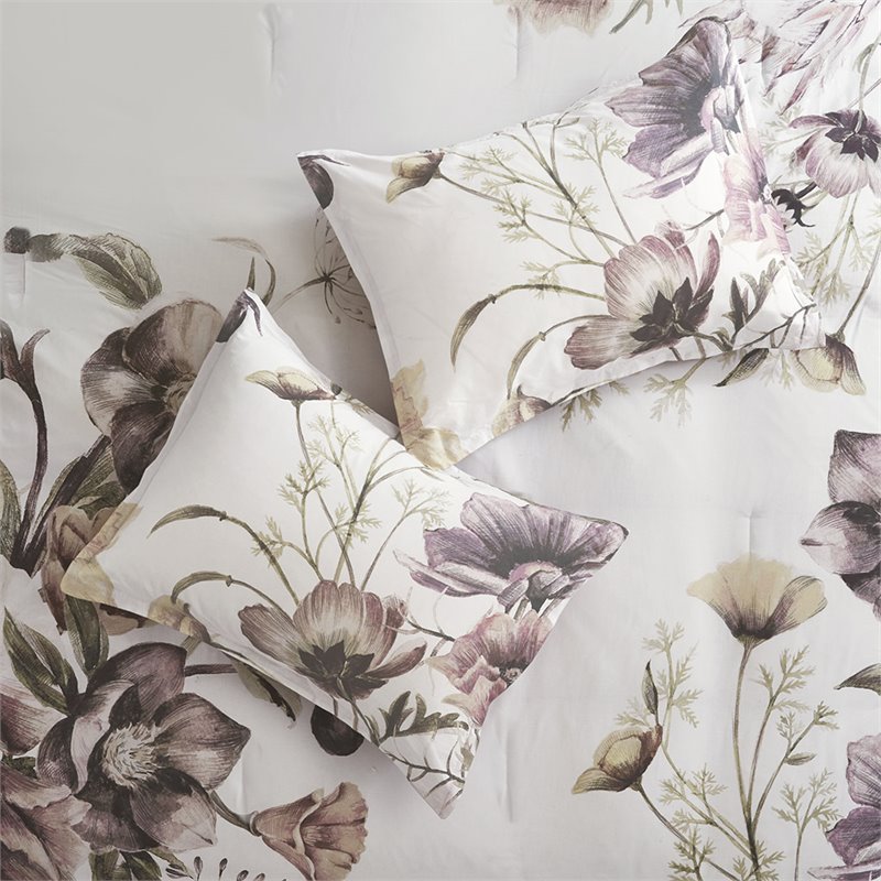 madison park cassandra 8-piece cotton percale printed comforter set in pink