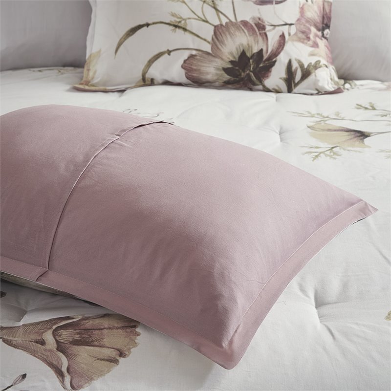 madison park cassandra 8-piece cotton percale printed comforter set in pink