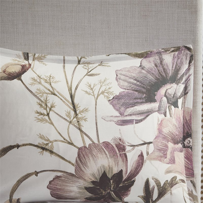 madison park cassandra 8-piece cotton percale printed comforter set in pink