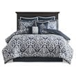 Madison Park Odette 8-Piece Polyester Jacquard Comforter Set in Navy