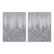 Madison Park Wood Glimmer Hand Embellished Canvas Set in Silver (Set of 2)
