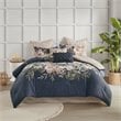 Madison Park Camillia 8-Piece Farmhouse Cotton Printed Comforter Set in Navy