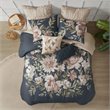 Madison Park Camillia 8-Piece Farmhouse Cotton Printed Comforter Set in Navy