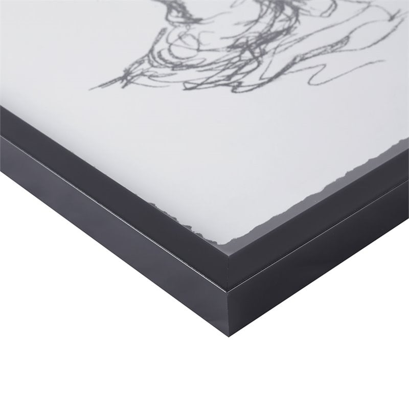 Madison Park Modern Paper and MDF Wood Framed Wall Art in Black (Set of 2)