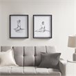 Madison Park Modern Paper and MDF Wood Framed Wall Art in Black (Set of 2)