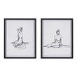 Madison Park Modern Paper and MDF Wood Framed Wall Art in Black (Set of 2)